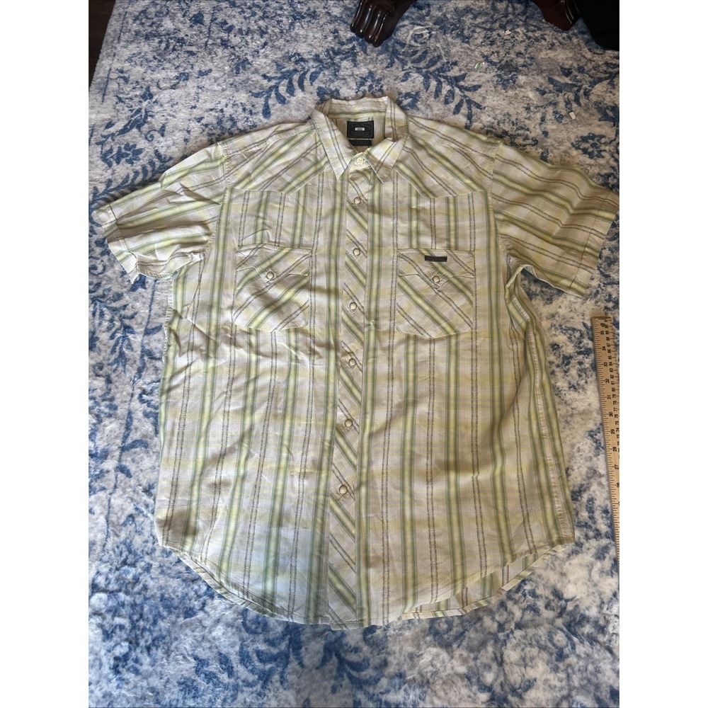 Lucky Brand Shirt Mens Medium Sawtooth Pocket Western Dungarees America
